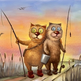 Cats on a fishing trip