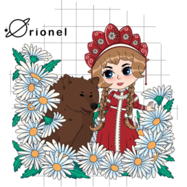 Russian girl with a bear