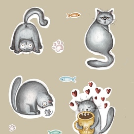 Brit cat stickers