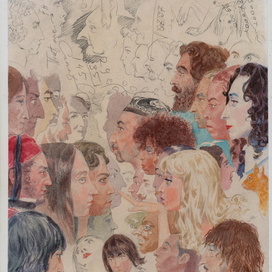 Sketches. Watercolor. 17 x 28 cm.
