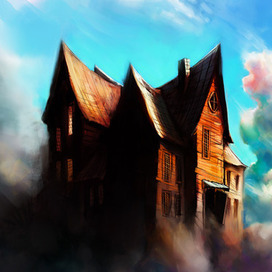 Dark house on the cloud