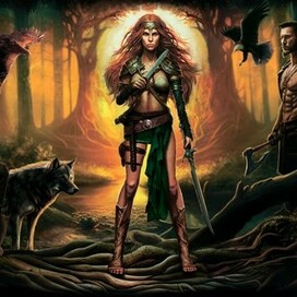 Warrior woman from Slavic fairy tale