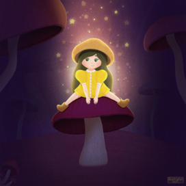 Girl on the mushroom