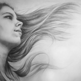 Girl portraite with graphite pencil