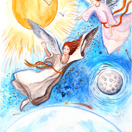 My illustration for Maria Zhemereva's book "The White Angel"