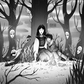 Illustration for book "Lost in the Haunted Forest"