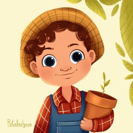 Little farmer boy