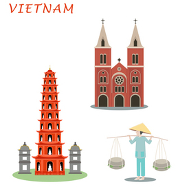 Set of illustrations Vietnam