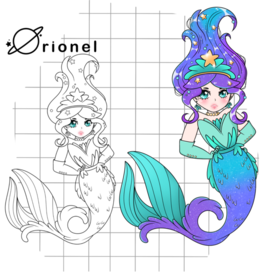 Mermaid colouring book 