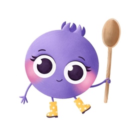 A cute character for baby food packaging