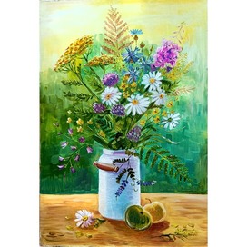 Summer bouquet in churn