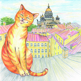 Saint Petersburg roofs and cats