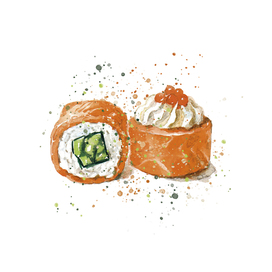 Salmon sushi rolls