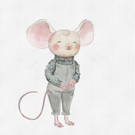 Mouse in watercolor style