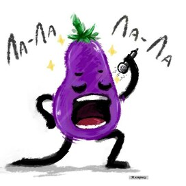 Singing eggplant