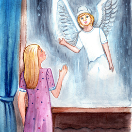 My illustration for Maria Zhemereva's book "The White Angel"