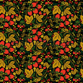 Seamless Khokhloma pattern