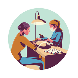 Nail salon manicure, vector illustration.