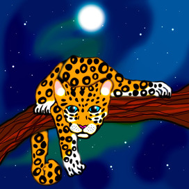 leopard on a tree branch