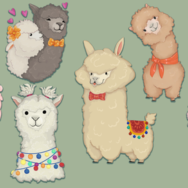 Alpaca. Stickers