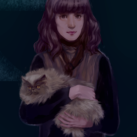 The girl and cat