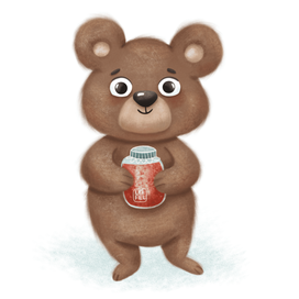 Bear with jam Character design