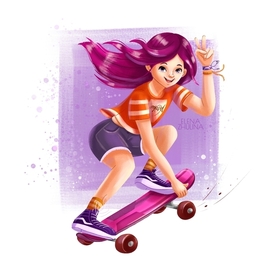 Girl on a skateboard