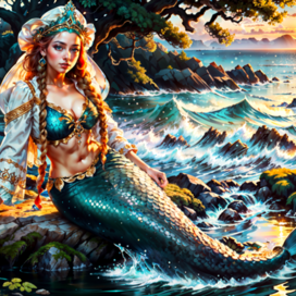  Mermaid in kokoshnik