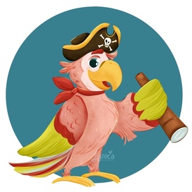 Parrot is the captain of the pirate ship