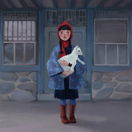 The girl with a little goat