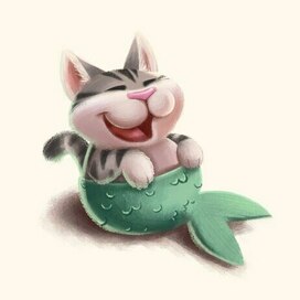 "Mermaid" cat