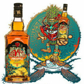 Sketch and layout of the label of the rum "Devil's Island"