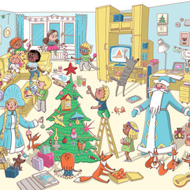 "New Year" Illustration for the kids magazine Cherdobryak