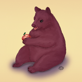 The bear with an apple