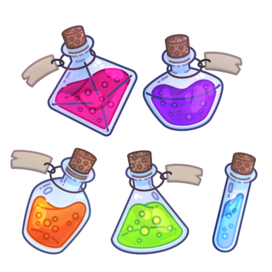  Potion bottles of the YT-school children's education center