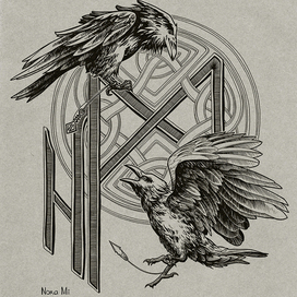 Huginn and Muninn Odin's ravens