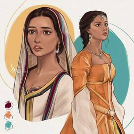 Illustration of Jasmine from the movie Aladdin