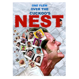 "One flew over the cuckoo's nest" movie poster