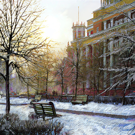 Winter. A frosty day