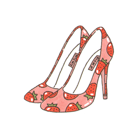 Strawberry heels illustration