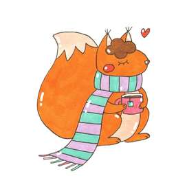 Squirrel Buffy Illustration