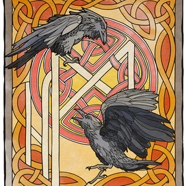 Huginn and Muninn Odin's ravens