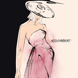 Fashion illustration Girl in dress