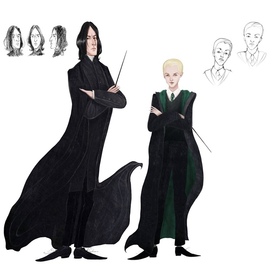 Character design. Draco Malfoy, professor Snape