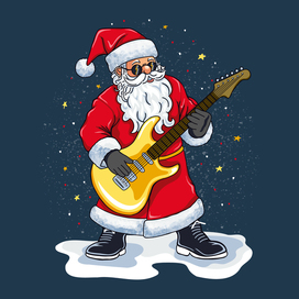 Santa Claus is a rock star