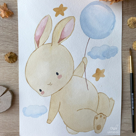 Bunny on balloon