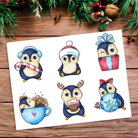 Cute penguins. Character. vector illustration