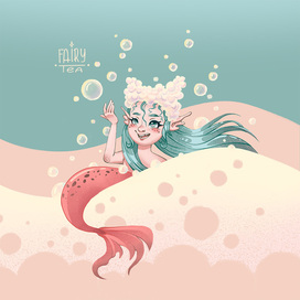 Mermaid girl, shampoo packaging design