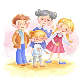 Illustration for the book "Vera and Anfisa go to school"