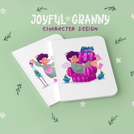 Joyful Granny character design🌿